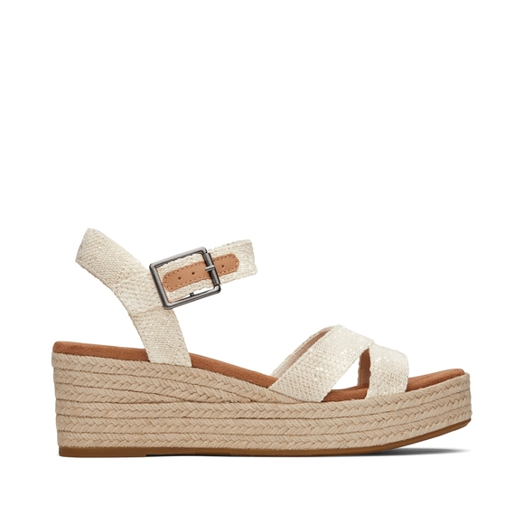TOMS Women's Tan Espadrille Wedges - Picture 2 of 12